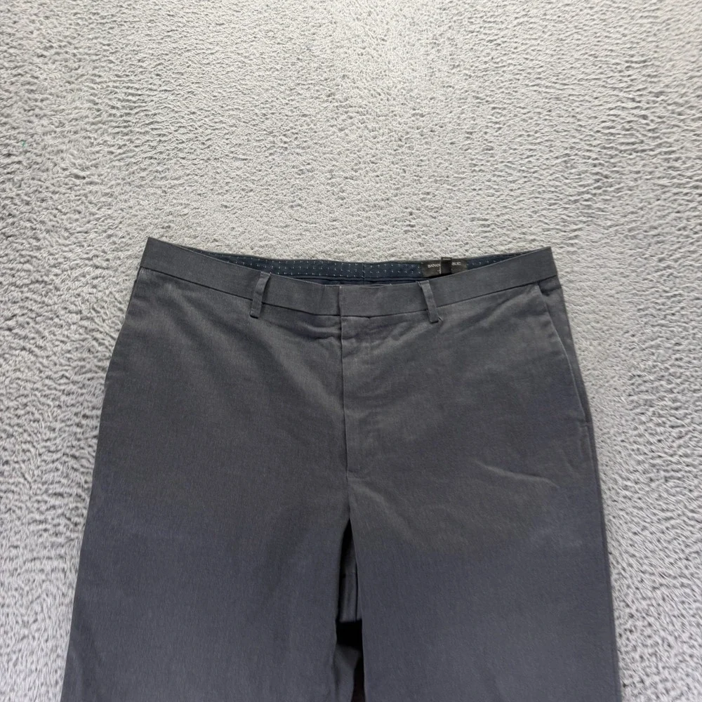 Banana Republic Pant Mens 40x30 Gray Cotton Dress Straight Career Preppy Stretch